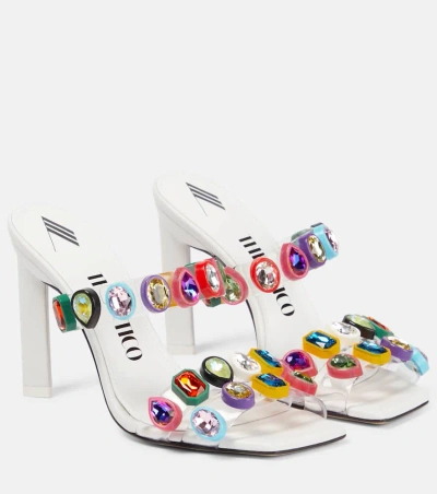 Attico Nanci Embellished Pvc Mules In White