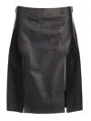 Attico Leather Skirt With Slit Design