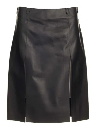 Attico Nappa Leather Skirt Skirts Black