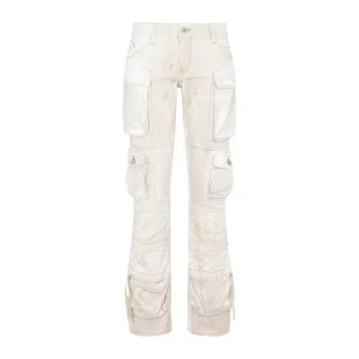 Attico The   Cotton Essie Denim Pants Jeans In Natural Marble