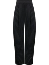 Attico Gary Pinstripe Cotton Trousers In Black