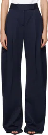 Attico Navy Long Trousers In 184 Navy Blue