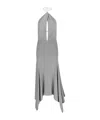 Attico Keyhole Cut-out Maxi Dress In Gray