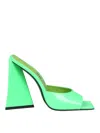 Attico 115mm Devon Patent Leather Mules In Verde