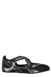 Attico Floor 01 Mesh And Leather Ballerinas Flat In Black