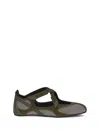Attico Nomad Ballerinas In Green