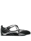 Attico Floor 01 Mesh And Leather Ballerinas Flat