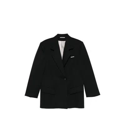 Attico Notched-lapels Blazer In Black
