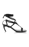 Attico 65mm Nova Napa Thong Sandals In Black