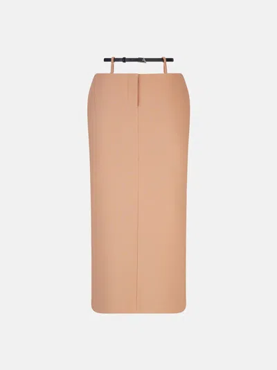 Attico Nude Midi Skirt