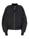 Attico Padded Nylon Oversized Bomber Jacket In Black