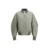 Attico Green Bomber Jacket With Zip Pocket On The Sleeve In Tech Fabric Woman