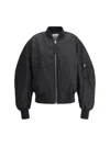 Attico Nylon Bomber Jacket Ribbed Trims In Black