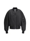 Attico Nylon Bomber Jacket Ribbed Trims In Black