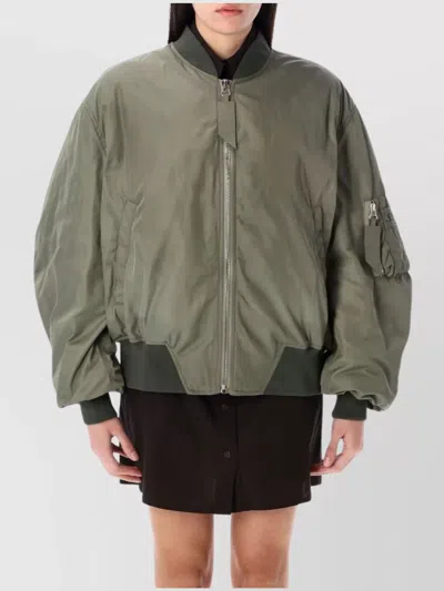 ATTICO NYLON BOMBER JACKET FRONT POCKETS