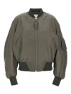 Attico Nylon Bomber Jacket In Green
