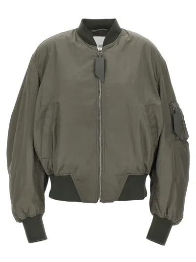 Attico Nylon Bomber Jacket Puffer Jackets Green