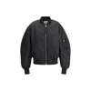Attico Padded Nylon Oversized Bomber Jacket In Black