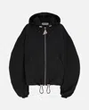 Attico Hooded Bomber Jacket In Black