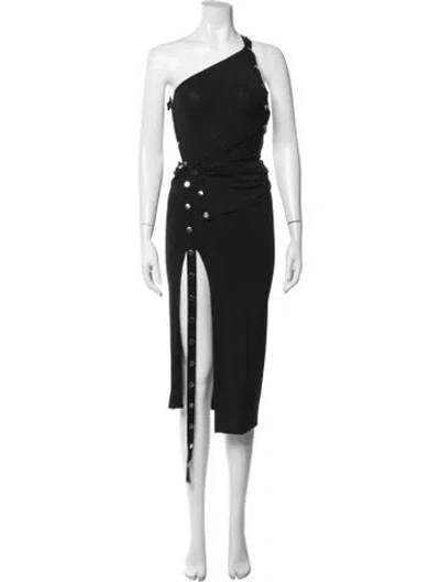 Pre-owned Attico Nylon Midi Length Dress In Black