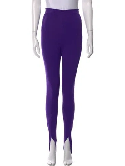 Pre-owned Attico Nylon Skinny Leg Pants In Purple