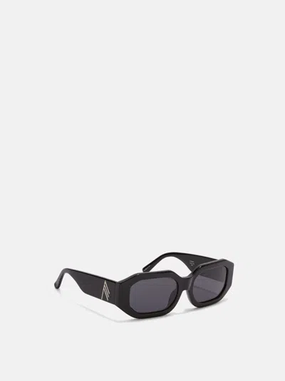 Attico Occhiali Da Sole ''blake'' Black In Black/silver/grey