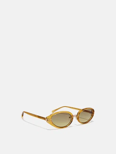 Attico Mustard And Yellow Sunglasses In Brown