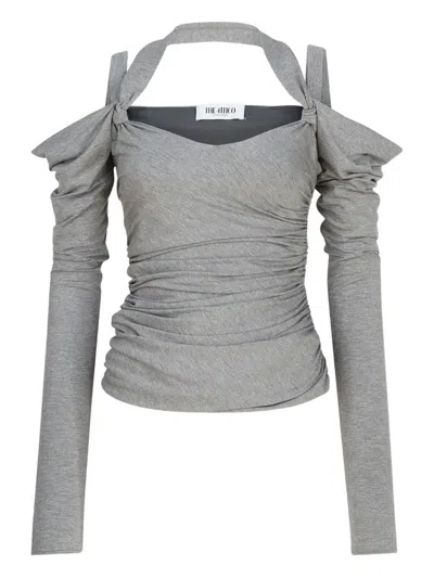 ATTICO OFF-SHOULDER DRAPED TOP