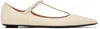 Attico Juno Ballerina Pointed Toe T-strap Flat In Neutral