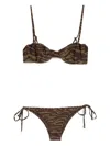 Attico Brown And Darck Green Bikini Set