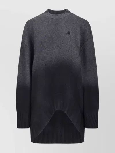ATTICO OMBRE RIBBED CREWNECK WITH CUFFS AND HEM