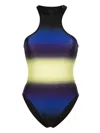 Attico Gradient-printed Racerback One-piece Swimsuit In Multi