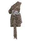 Attico One-shoulder Patchwork Mini Dress In Brown