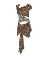 Attico One-shoulder Patchwork Mini Dress In Multi
