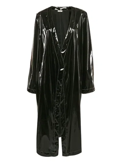 Pre-owned Attico Open-front Coat In Black