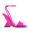 Attico Block Heel Ankle Strapped Sandals In Pink