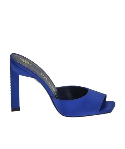 Attico Open-toe Mule Sandals In Blue