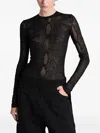 Attico Openwork Blouse In Black
