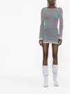 Attico Knitted Minidress In Purple