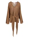 Attico Openwork Mini Dress Dresses Beige In Neutral