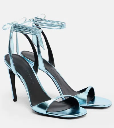 Attico Ora 95 Leather Slingback Sandals In Blue