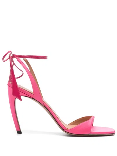 Attico Ora 95 Satin Sandals In Pink