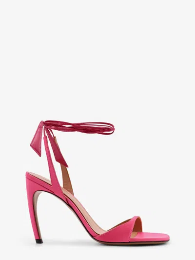 Attico Ora Satin Sandals In Pink