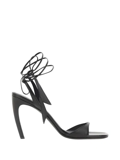 Attico Ora Tie-fastening Heeled Sandal In Black