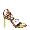 Attico Python Printed Leather Adele Sandals In Orange