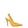 Attico Orange Satin Sandal In Yellow