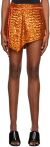 Attico Orange Sequinned Miniskirt In 033 Orange