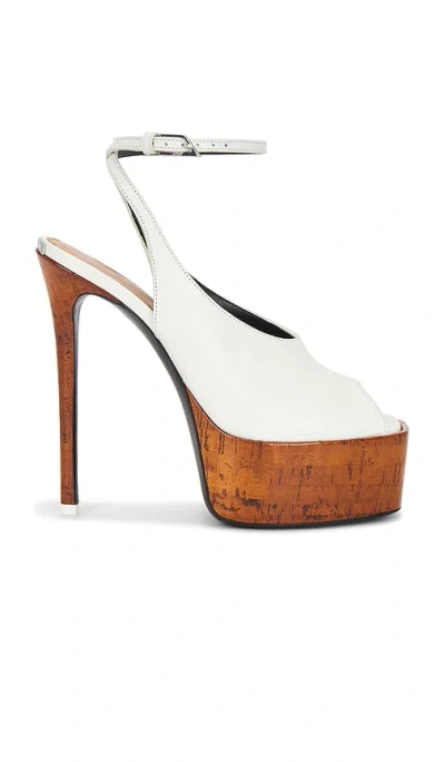 Attico Ornella 140 Leather Platform Pumps In White