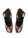 Attico Ornella Python-print Heeled Leather Pumps In Neutral