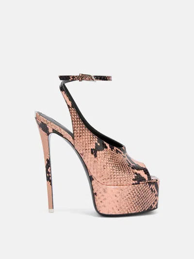 Ornella 140 Snake-effect Leather Platform Pumps In Multi from The Attico